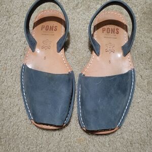 Pons Women's Blue Leather Sandals